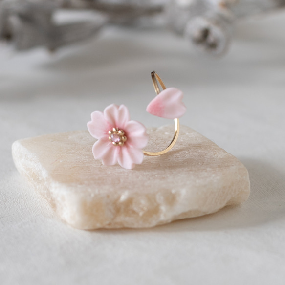 14KGF : 桜散るリング / サイズフリー 5枚目の画像