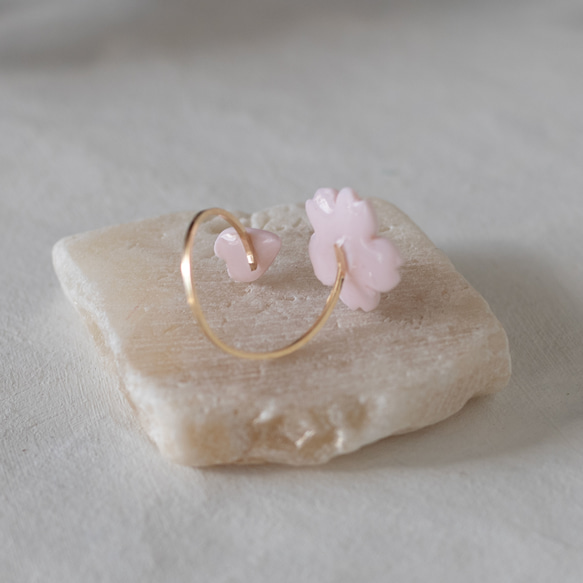 14KGF : 桜散るリング / サイズフリー 6枚目の画像