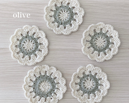 四季の花 作家物 手描 皿 コースター 4色セット】お花 コースター② 手編み コースター ゆうき 通販