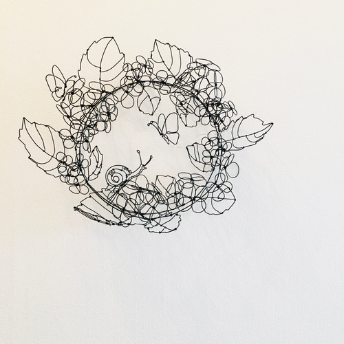 ワイヤーアート ワイヤークラフト 紫陽花のリース リース 玄米 ワイヤーアート ワイヤークラフト 紫陽花のリース リース 玄米