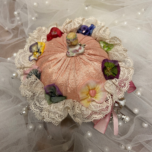 ミニミニハーフドールのピンクッション・ヴィンテージティー