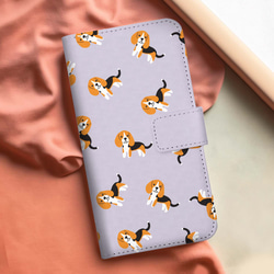 【 ビーグル パターン柄 】 手帳 スマホケース　犬　うちの子　プレゼント　iPhone & Android 3枚目の画像