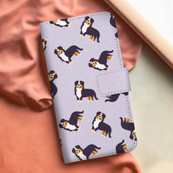 【 バーニーズマウンテン パターン柄 】 手帳 スマホケース　犬　うちの子　プレゼント　iPhone & Android 3枚目の画像