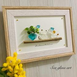 シーグラスアート 海の宝石 北欧 ガラス細工 インテリア雑貨 観葉植物