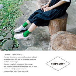 むくみにくい靴下 キナリノ掲載 レディースソックス green 靴下 【緑】 フィット「TRIP SCOTT」むくまない 4枚目の画像