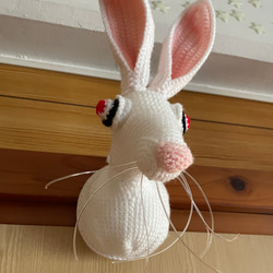 かぎ針編み動物ウサギヘッド飾り 【卯年】【インテリア】壁掛け