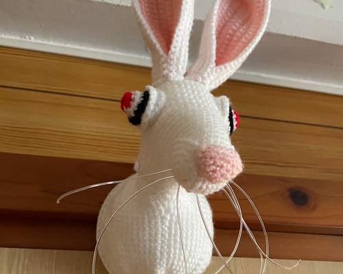 かぎ針編み動物ウサギヘッド飾り 【卯年】【インテリア】壁掛け