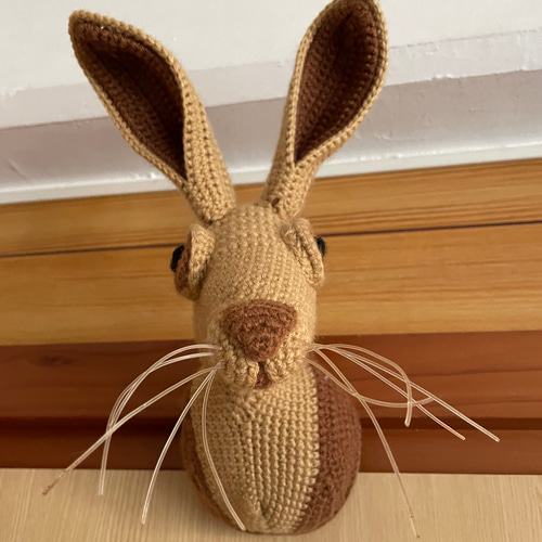 かぎ針編み動物ウサギヘッド飾り 【卯年】【インテリア】壁掛け