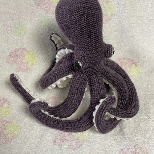 かぎ針編み海洋生物タコかわいい編みぐるみ あみぐるみ Maggie Cat