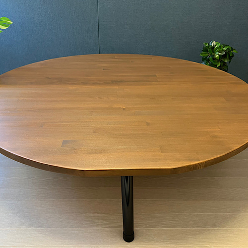 送料無料】 ローテーブル 丸形 120cm 転がり防止 グレイ ウォルナット