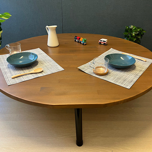 送料無料】 ローテーブル 半月形 かまぼこ 120×90cm パイン