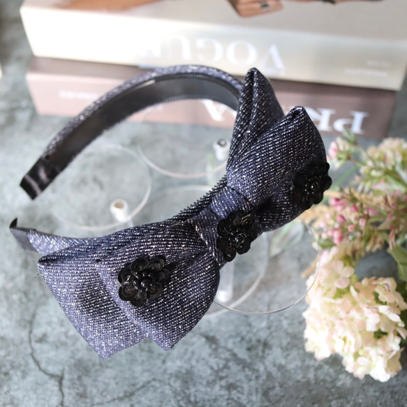 Soft denim headband カチューシャ ateliersyusyu 通販 15315397