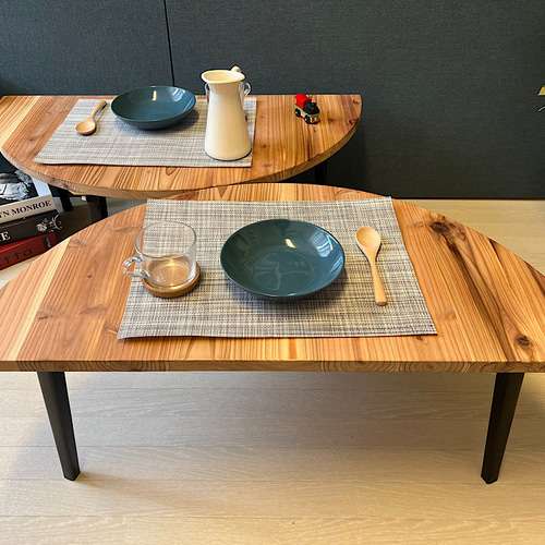 送料無料】 ローテーブル 丸形 90cm 2分割 杉 折りたたみ脚 ロー 送料無料】 ローテーブル 丸形 90cm 2分割 杉 折りたたみ脚 ロー