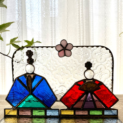 幸運を呼ぶ！平和のシンボル ステンドグラス製ツインバードのサン