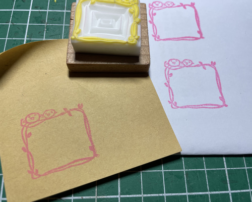 消しゴムはんこ「小鳥枠」♪ はんこ・スタンプ さわさわ 通販