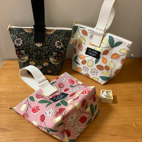 ワンハンドル ミニバック ベージュ木の実 トートバッグ 持ち手片方のみ