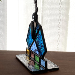 スカイブルー・イエロー　ガラスのお雛様♢ステンドグラス 3枚目の画像