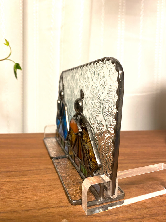 スカイブルー・イエロー　ガラスのお雛様♢ステンドグラス 9枚目の画像