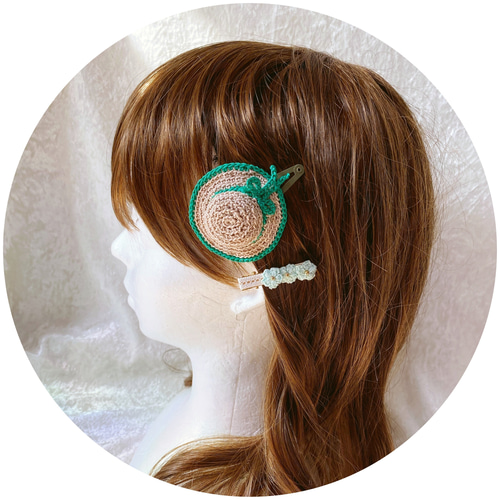 カラフル麦わら帽子 ベビーヘアクリップ ヘアピン ヘアアクセサリー 髪