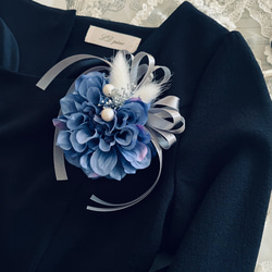 結婚式＊卒業＊入学式＊新作コサージュ＊ブルーダリアのコサージュに
