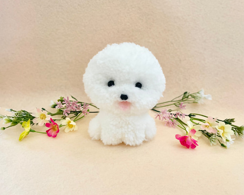 トイプードル　ビションフリーゼ　テディベア　ぬいぐるみ テディビションフリーゼ2号ちゃん ボディに詰め物をして仕上げて