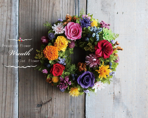 鮮やかカラフルリース ✿ BOX付き Melody 母の日2024