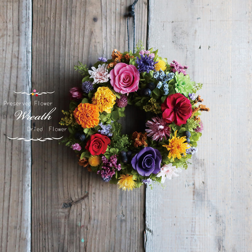 鮮やかカラフルリース ✿ BOX付き Melody 母の日2024