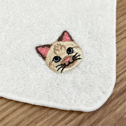 ♡猫さん刺繍とふんわりパステルカラーの泉州ハンカチ3色セット♡♡ 7枚目の画像