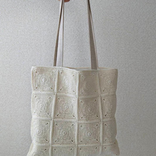ハンドメイド 四角繋ぎ レース バック