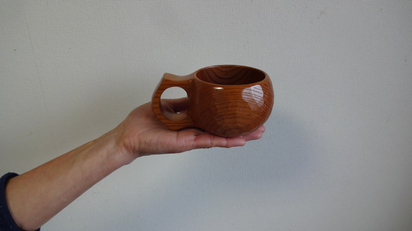 本ケヤキの一木彫りコーヒーカップ 10枚目の画像