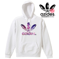 ［azides］8.4ozコスモカラーアジデス フーデットパーカー長袖 面白い おもしろ プレゼント パロディ 2枚目の画像