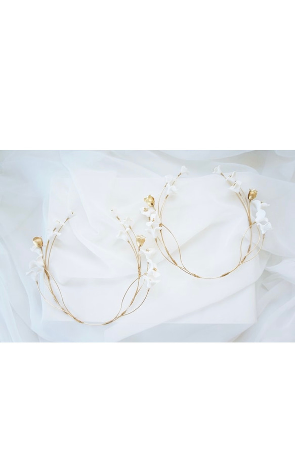 blooming headdress（gold × white） 5枚目の画像