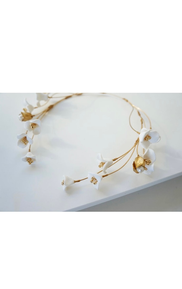 blooming headdress（gold × white） 7枚目の画像