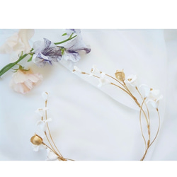 blooming headdress（gold × white） 3枚目の画像