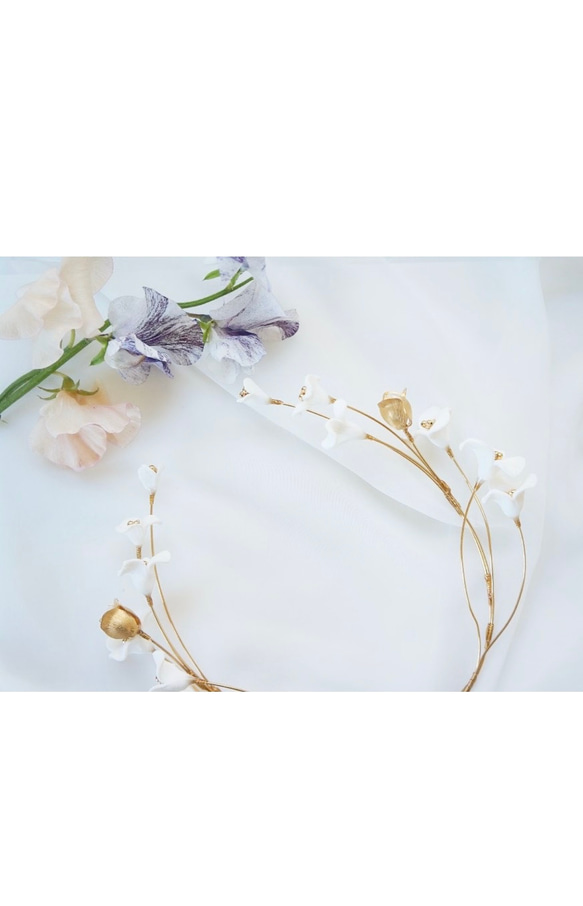 blooming headdress（gold × white） 3枚目の画像