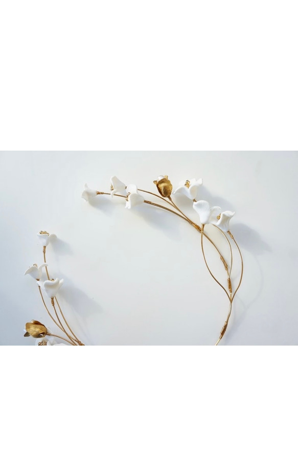 blooming headdress（gold × white） 6枚目の画像