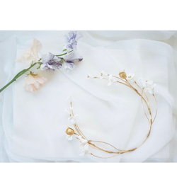 blooming headdress（gold × white） 4枚目の画像