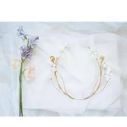 blooming headdress（gold × white） 2枚目の画像