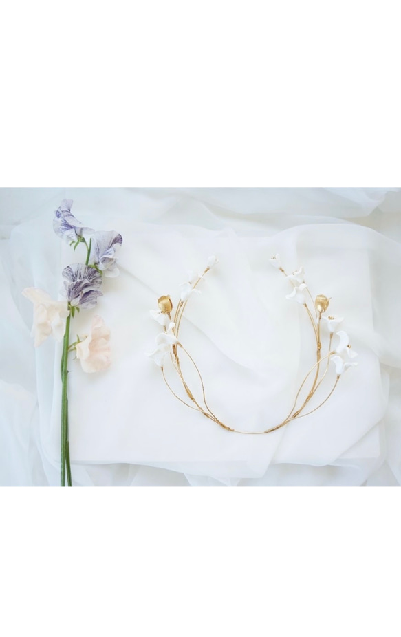 blooming headdress（gold × white） 2枚目の画像