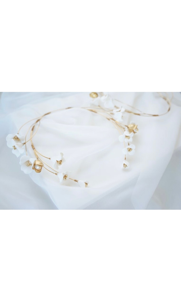 blooming headdress（gold × white） 11枚目の画像