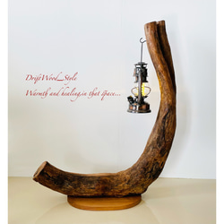 流木インテリア 美しくカーブを描く天然流木スタンド ランタンやエアプラントを飾れる置物 北欧 照明 木材 癒し 自然 5枚目の画像