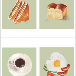 ポストカード朝食セット  4枚セット 1枚目の画像
