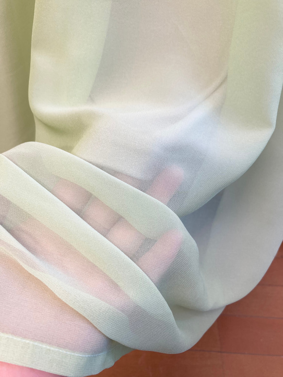 Sale price ★ 大人的透明感❤️ 透視雪紡材質長裙 淺綠色（無尺碼L） 第7張的照片