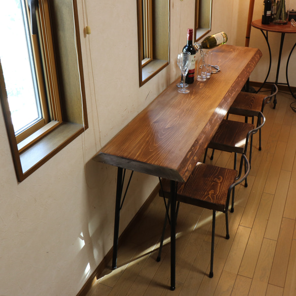 完売しました。182一枚板国産ヒノキ カウンターテーブル カフェcafe ダイニングテーブル　　店舗什器　アンティーク風 7枚目の画像