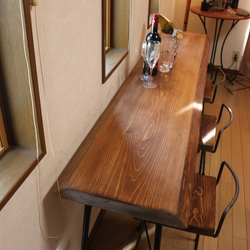 完売しました。182一枚板国産ヒノキ カウンターテーブル カフェcafe ダイニングテーブル　　店舗什器　アンティーク風 2枚目の画像