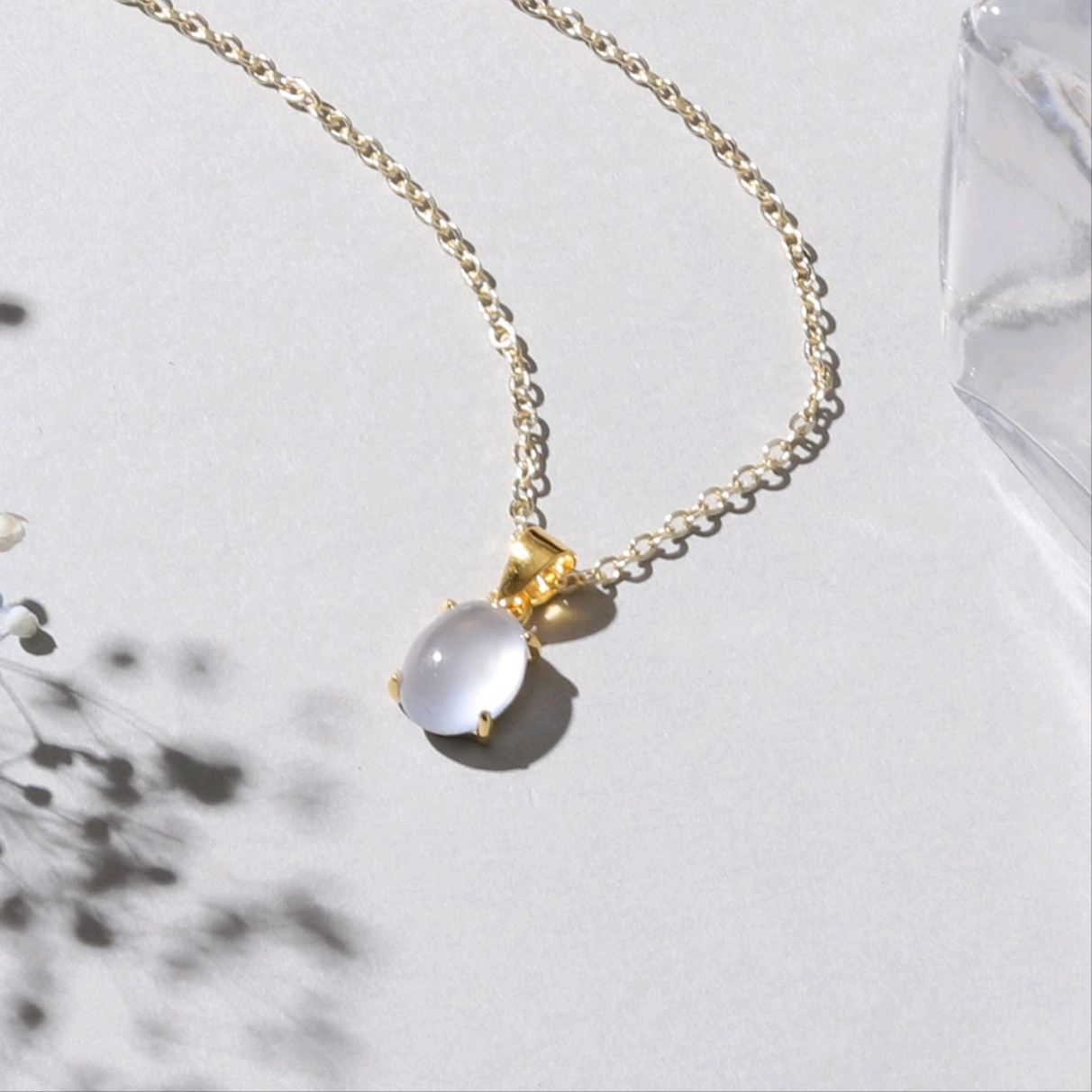 柔らか透け感◇ブルーカルセドニーネックレス【ヴェルメイユ silver925】金属アレルギー対応◇青◇天然石◇MAY.K