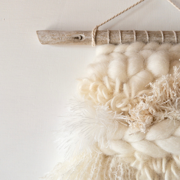 [獨一無二的物品] 浮木編織掛毯“牛奶色掛毯。 q&#39;』 第3張的照片