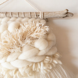 [獨一無二的物品] 浮木編織掛毯“牛奶色掛毯。 q&#39;』 第2張的照片
