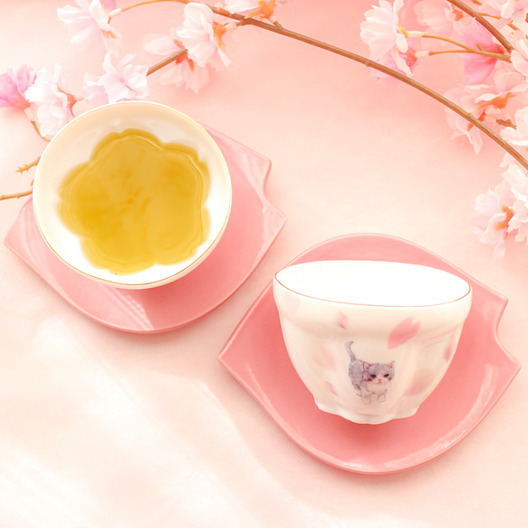 特集掲載】桜のお花が浮かび上がる湯呑み〜溢れ桜〜 新作 湯呑み