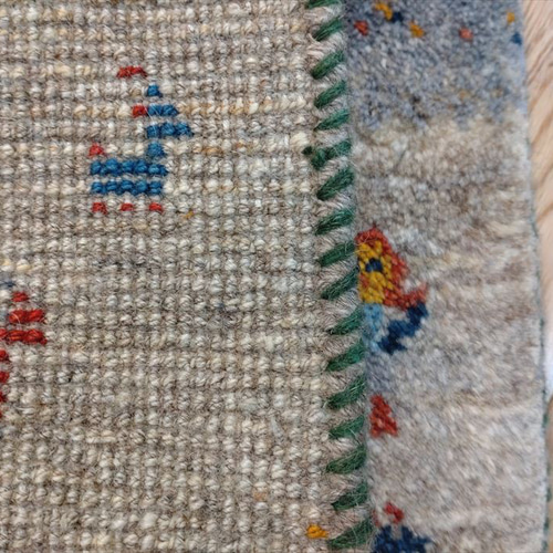 ペルシャ ギャッベ ミニマット 44x40cm グレー 山 女の子 ギャベ